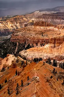 Dramatic Landscape Prints: Dramatic weather approaching Point Supreme Overlook, Cedar Breaks National Monument, Utah