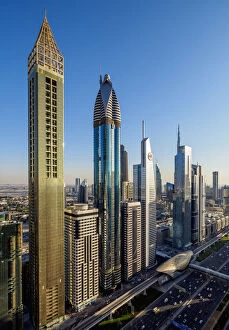 Images Dated 11th January 2018: Dubai International Financial Centre, elevated view, Dubai, United Arab Emirates