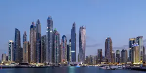 Dubai Marina at twilight, Dubai, United Arab Emirates