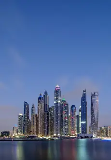 Dubai Marina at twilight, Dubai, United Arab Emirates