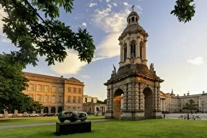 Dublin, Ireland, Trinity College at sunset