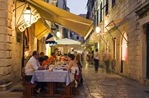 Street Light Prints: Dubrovnik Unesco World Heritage Old Town Outdoor Dining
