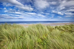 Cumulonimbus Cloud Collection: Dune landscape - United Kingdom, England, Northumberland, Druridge