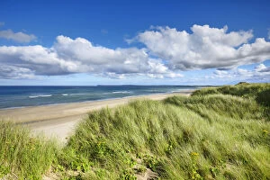 Cumulonimbus Cloud Collection: Dune landscape - United Kingdom, Scotland, Caithness, Sinclair Bay