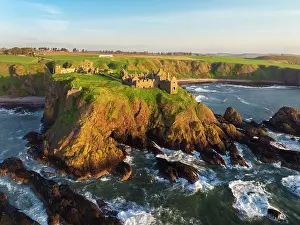 North Sea Prints: Dunnnottar Castle at sunrise, Stonehaven, Aberdeenshire, Scotland, United Kingdom
