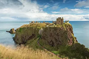 Cliff Top Prints: Dunnottar Castle perched on a cliff top promontory south of Stonehaven