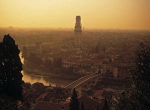 Verona Prints: Duomo & River Adige, Verona, Italy