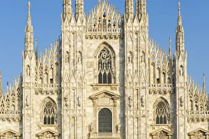 Historical Center Prints: Duomos cathedral lit by the afteroon light in Milan, Italy