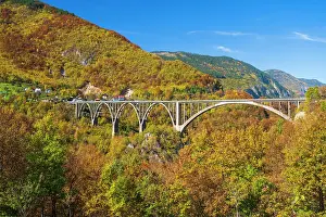 Montengro Prints: Durdevica Tara Bridge, over the Tara River, North Montengro