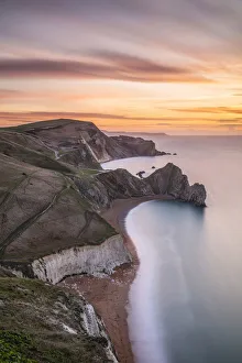 Lulworth Prints: Durdle Door at sunrise from Swyre Head, Lulworth, Isle of Purbeck