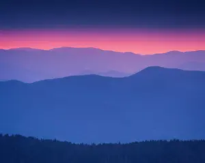 Range Prints: Dusk from Clingman's Dome, Great Smoky Mountains, Tennessee, USA