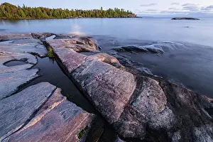 Dusk at Katherine Cove on Lake Superior, Ontario, Canada