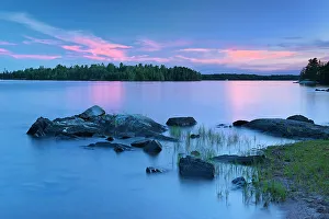 Central Canada Prints: Dusk on Lake of the Woods Sioux Narrows Provincial PArk, Ontario, Canada