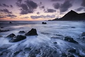 Images Dated 23rd June 2011: Dusk on the rocky shores of Spekes Mill Mouth in North Devon, England. Summer