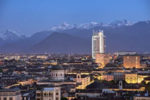 Torino Prints: Dusk at Turin from Monte dei Cappuccini, Turin, Piemonte, Italy, Europe