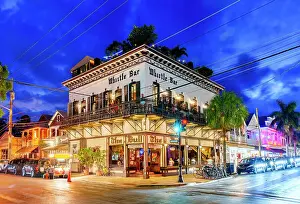 Open Prints: Duval Street, Typical Famous Architecture Key West, Florida, USA