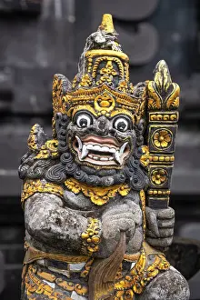 Statues Prints: Dvarapala guardian statue, Pura Tanah Lot Temple, Bali, Indonesia