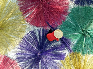 Hoi An Prints: Dyed sedge for sleeping mats being laid out to dry in the sun, Hoi An, Central Vietnam