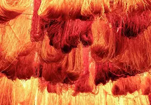 North African Prints: Dyed silk drying in the sun, Dyer's Souk (Souk Teinturiers)