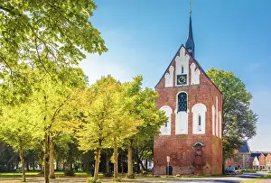 Nordsee Prints: Early Gothic bell tower of the Ludgeri Church on the market square in Norden