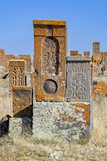 Early Khachkars (carved memorial stones), Noratus Cemetery, Gegharkunik Province, Armenia