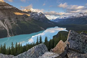Early morning at the beautiful Peyto Lake in the Canadian Rockies, Alberta, Canada Early morning at the beautiful Peyto Lake in the Canadian Rockies, Alberta, Canada