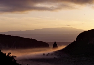 V Iew Gallery: Early morning ground mist surrounds Fischers Tower