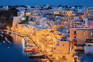 Naples Gallery: Early morning in the little Corricella harbour, Neaples province, Campania region, Italy