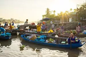 Produce Gallery: Early morning at Phong Dien floating market, Phong Dien District, Can Tho, Mekong Delta
