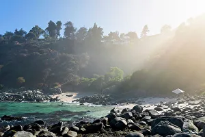 Images Dated 13th September 2022: Early morning at Playa Las Cujas, Cachagua, Zapallar, Petorca Province, Valparaiso Region, Chile