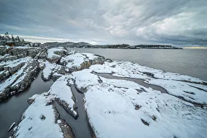 Great Lake Prints: Early season snowfall on Lake Superior at Hattie Cove, Ontario, Canada