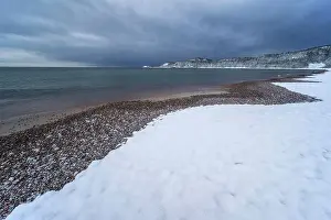 Provincial Park Prints: Early snowfall at Old Woman Bay on Lake Superior in Lake Superior Provincial Park