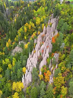 Formation Prints: Earth pyramids, Renon- Ritten, Trentino Alto Adige, South Tyrol, Italy
