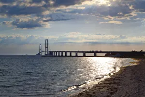 The East Bridge as seen from Korsor, Denmark, Scandinavia