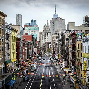 Chinatown Prints: East Broadway, Chinatown, from Manhattan Bridge, Manhattan, New York City, New York, USA