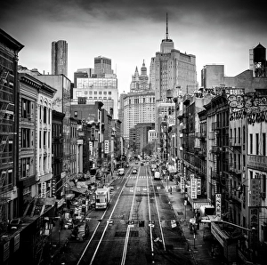 Chinatown Prints: East Broadway, Chinatown, from Manhattan Bridge, Manhattan, New York City, New York, USA