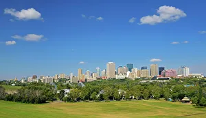 Man Made Prints: Edmonton skyline looking westerly, northwesterly Edmonton, Alberta, Canada