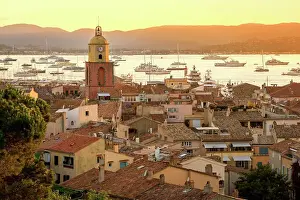 Cote Dazur Prints: Eglise Notre Dame de l'Assomtion de Saint-Tropez View across town