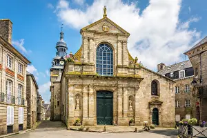 Cotes Darmor Prints: Eglise St. Mathurin in the old town of Moncontour, Cotes-d'Armor, Brittany, France