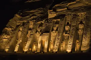 Egyptian Prints: Egypt, Abu Simbel, The small temple -known as Temple of Hathor - dedicated to Nefertari