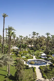 Egypt, Luxor, Garden at the The Winter Palace Hotel