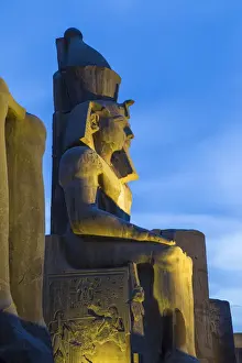 Temple Of Luxor Prints: Egypt, Luxor, Luxor Temple, Colossi of Ramesses 11 in The First Court