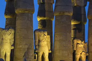 Images Dated 12th June 2017: Egypt, Luxor, Luxor Temple, The First Court, Statues of Ramesses II