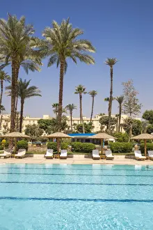 Winter Palace Prints: Egypt, Luxor, Swimming pool in the Garden at the The Winter Palace Hotel