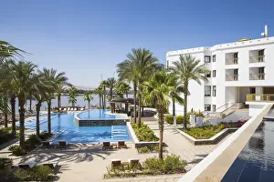 Egypt, Luxor, Swimmng pool at Hilton Luxor Resort & Spa