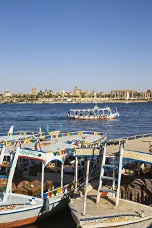 Images Dated 12th June 2017: Egypt, Luxor, View of River Nile and Luxor temple