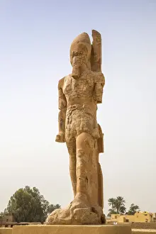 Egypt, Luxor, West Bank, The Colossi of Amenhotep 111 at the Northern Gate of
