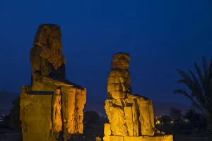 Images Dated 12th June 2017: Egypt, Luxor, West Bank, Colossi of Memnan at The mortuary temple of Amenhotep 111