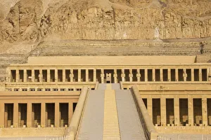 Egypt, Luxor, West Bank, Deir Al Bahri, Temple of Hatshepsut also known as Djeser-Djeseru