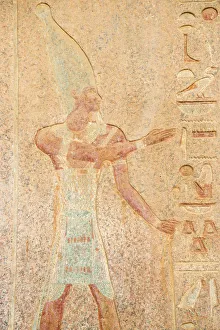 Egypt, Luxor, West Bank, Deir Al Bahri, Reliefs in the Lower chapel of Anubis